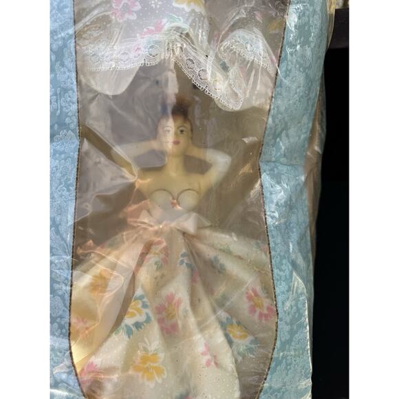 Rare 1960 Gilbert Doll Lamp Still In Box Floral Shade & Dress Boudoir Lady lamp - Picture 2 of 12